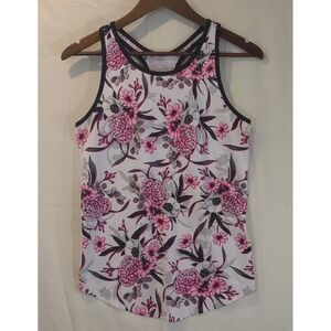 Tail Womens Pink Floral Racerback Tennis Golf Tank Top Medium Strappy Back